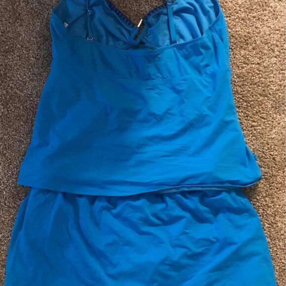 Liz Claiborne plus size 24W Blue two piece swimsuit bathing suit - Picture 4 of 5